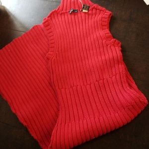 New. No tags Red sleeveless cableknit sweater dress turtle neck